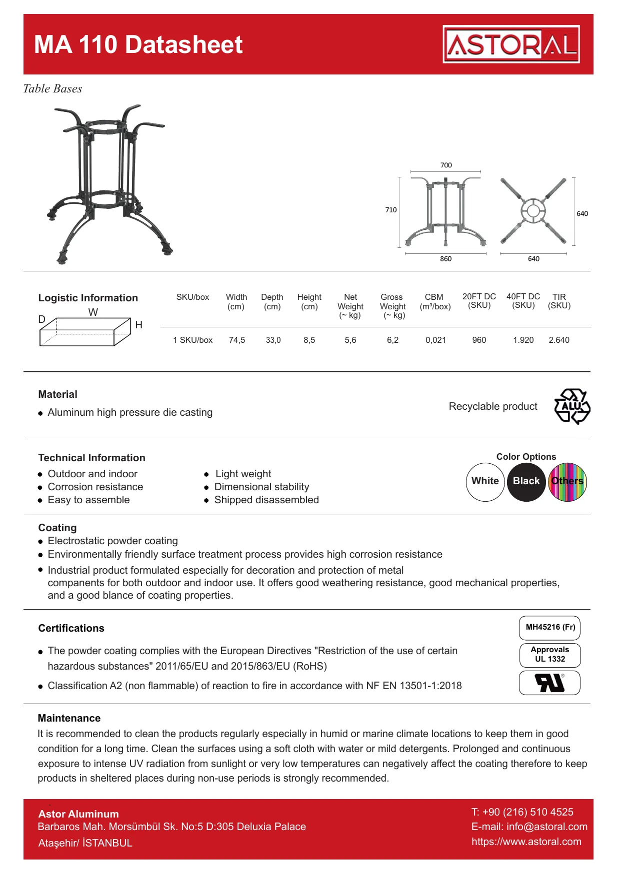 Tablebase MA110 TDS