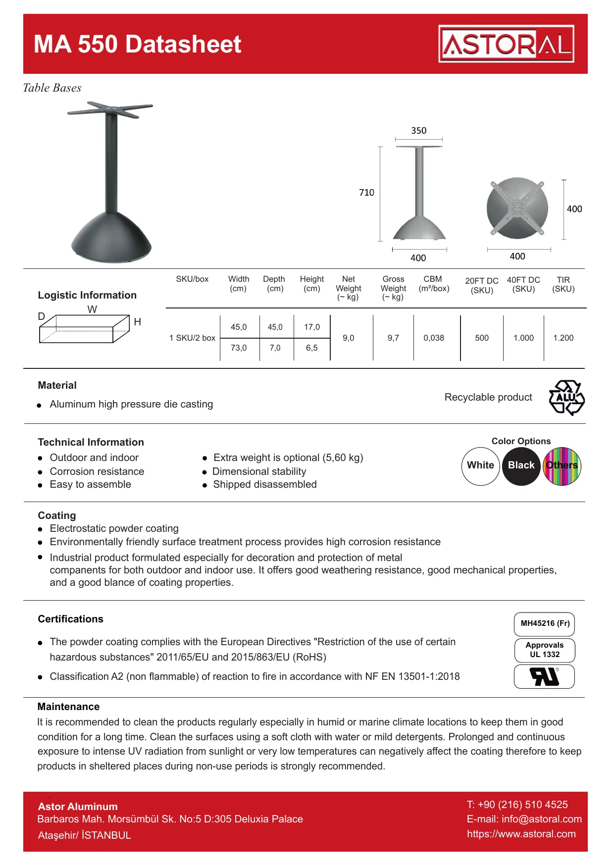 Tablebase MA550 TDS